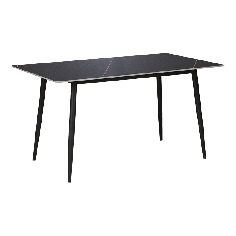 Τραπέζι Gustas Μαύρο Μαρμάρου Sintered Stone-Μαύρο Μέταλλο 140x80x76