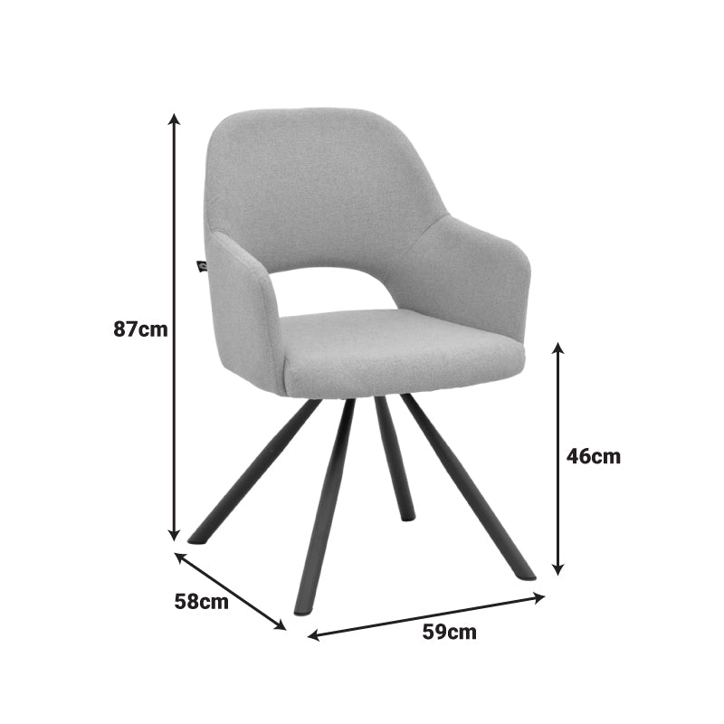 Πολυθρόνα Verta Μπεζ Ύφασμα-Μαύρο Μέταλλο 59x58x87
