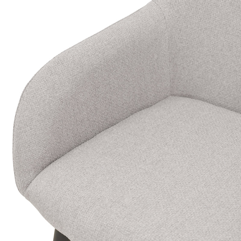 Πολυθρόνα Telia Ανοιχτό Γκρι Ύφασμα-Μαύρο Μέταλλο 60x54x85