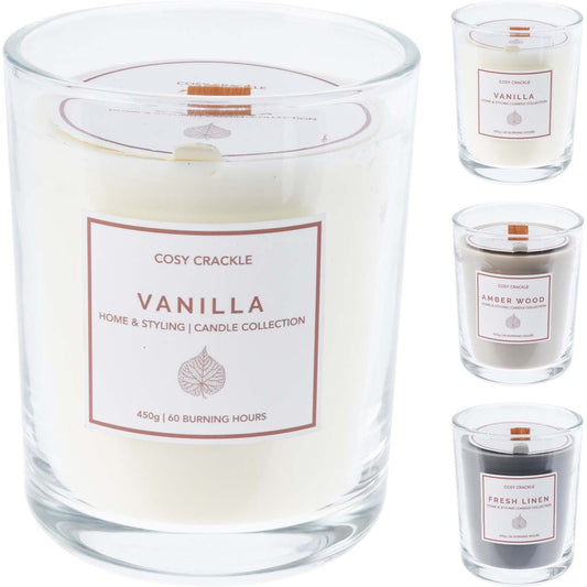 Κερί Αρωματικό Cosy Crackle σε Γυαλί 10x10x13 3 Σχδ