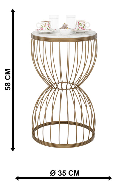 TBH-01 AB ΤΡΑΠΕΖΑΚΙ ΟΞΥΝΤΕ ΗΜΙΚΥΚΛΙΟ ΠΛΕΓΜΑ ΣΧΕΔΙΟ ΜΑΡΜΑΡΟ Φ35x59