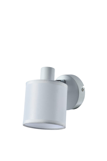 WLC 5216-1 WH ΣΠΟΤ ΛΕΥΚΟ ΜΕ ΛΕΥΚΟ ΥΦΑΣΜΑΤΙΝΟ ΚΑΠΕΛΟ 1xΕ14 Φ10x14x15