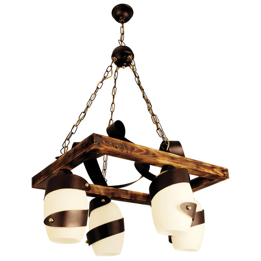 PDA 135-4 WH 4/Φ ΞΥΛΙΝΟ ΠΑΡΑΛ/ΜΟ ΛΕΥΚΟ ΓΥΑΛΙ 4xΕ27 45x65x110