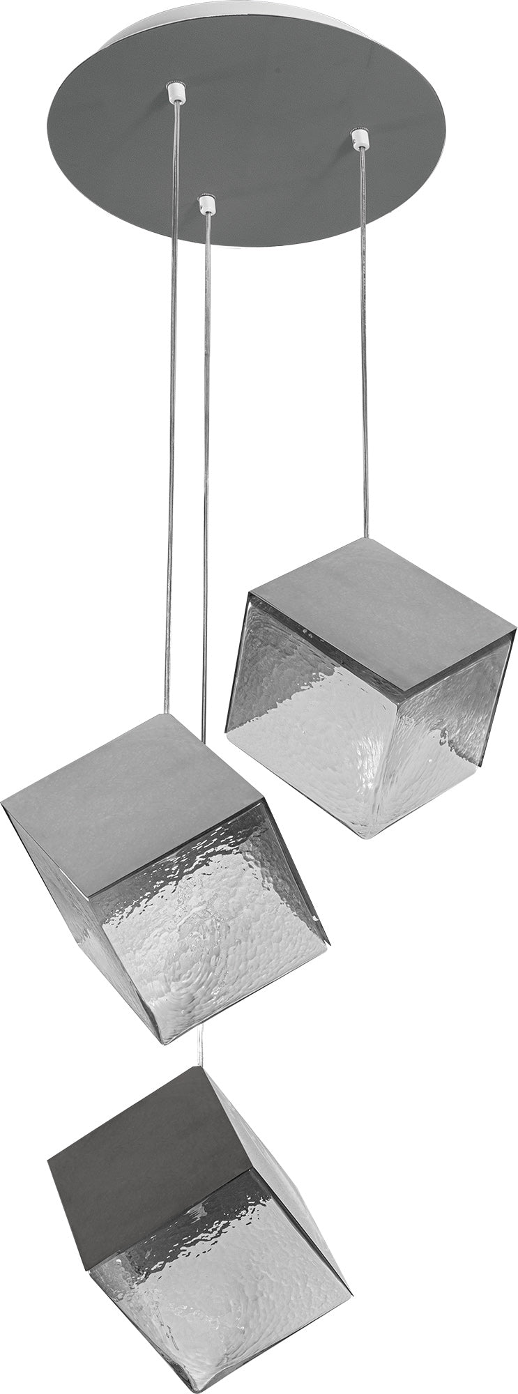 PDC 4021-3 CR # ΚΥΒΟΙ ΑΝΙΣΟΠΕΔΟΙ ΜΕΤΑΛΛΟ + ΔΙΑΦΑΝΟ ΓΥΑΛΙ 3xG9 Φ36,5x100