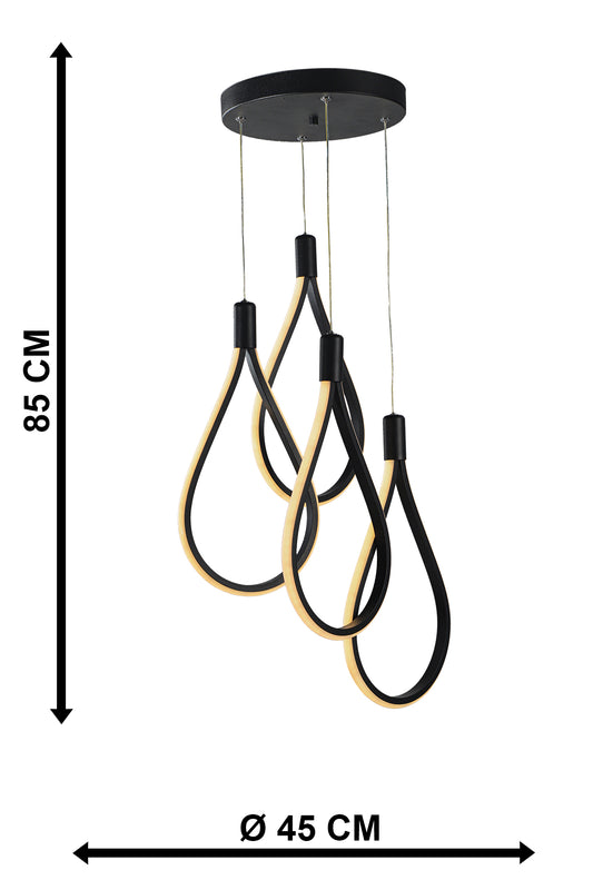 PDT 700-4 BK # ΚΡΕΜ. 4/Φ LED ΘΗΛΙΕΣ ΜΑΥΡΟ Φ45x85