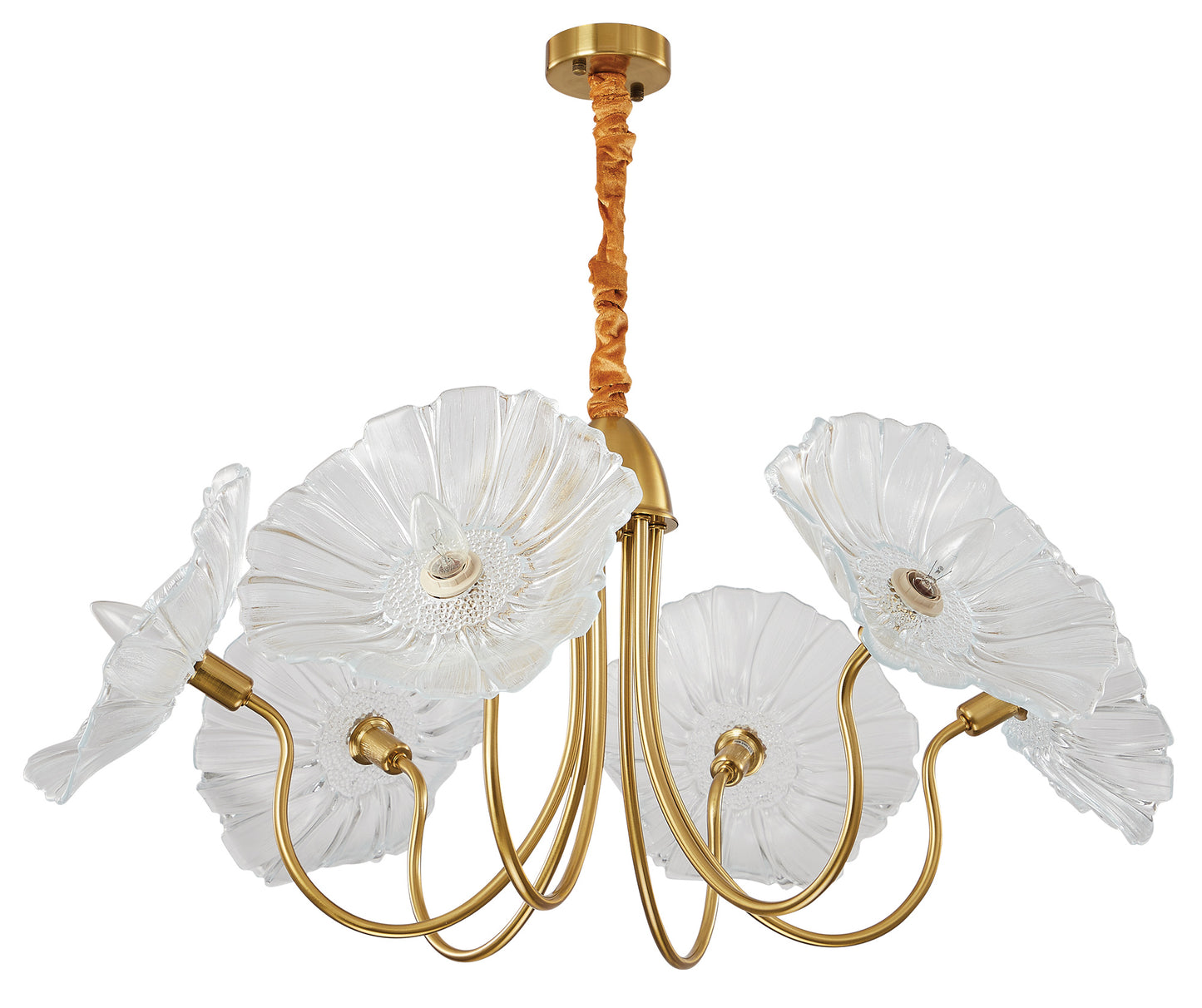 PDC 2046-6 # ΠΟΛΥΦΩΤΟ VINTAGE ΧΡΥΣΟ ΜΕ ΛΕΥΚΟ ΓΥΑΛΙ ΛΟΥΛΟΥΔΙ 6xΕ14 Φ90x100