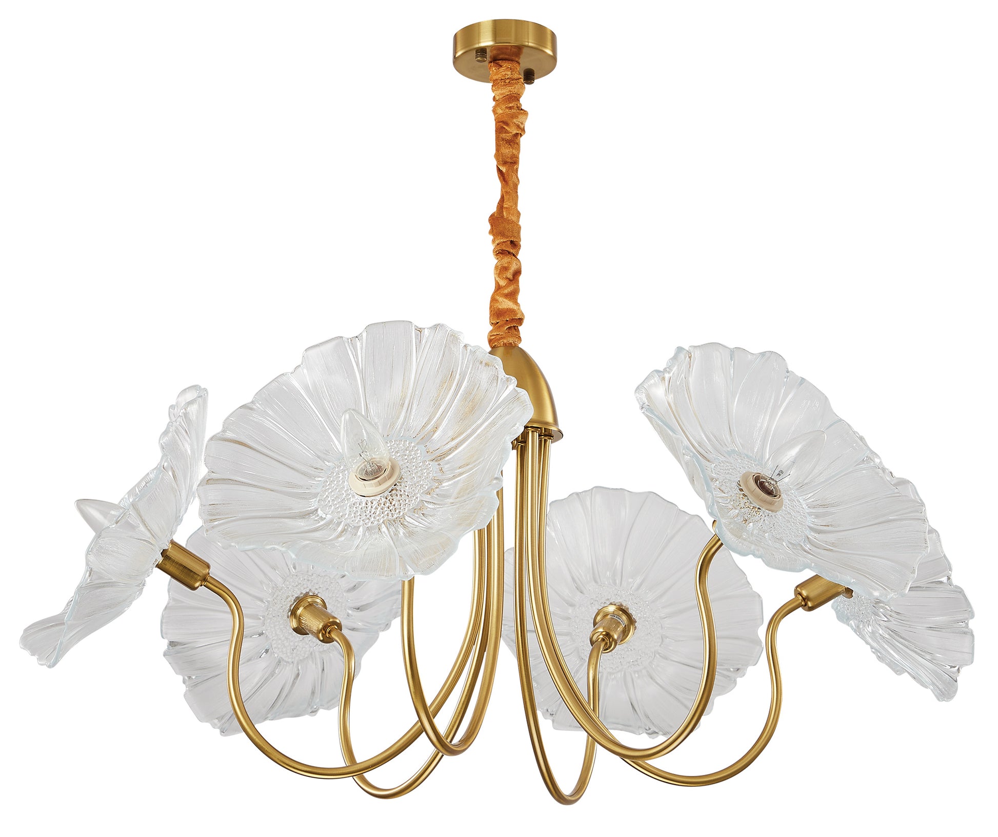 PDC 2046-6 # ΠΟΛΥΦΩΤΟ VINTAGE ΧΡΥΣΟ ΜΕ ΛΕΥΚΟ ΓΥΑΛΙ ΛΟΥΛΟΥΔΙ 6xΕ14 Φ90x100