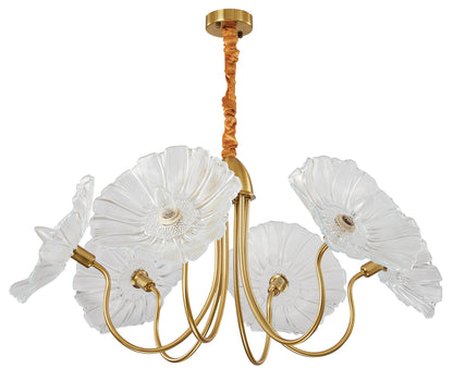 PDC 2046-6 # ΠΟΛΥΦΩΤΟ VINTAGE ΧΡΥΣΟ ΜΕ ΛΕΥΚΟ ΓΥΑΛΙ ΛΟΥΛΟΥΔΙ 6xΕ14 Φ90x100