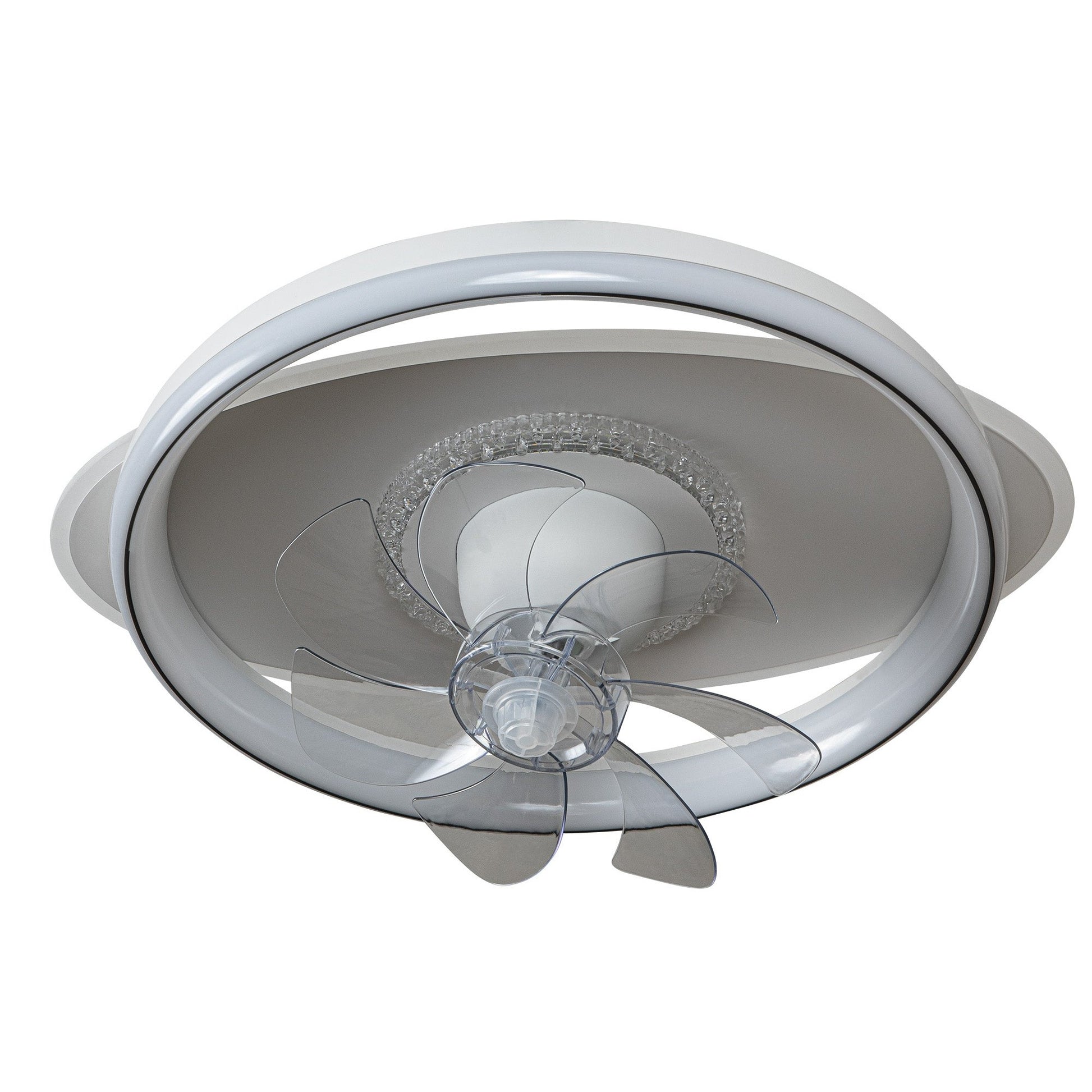 CFC 9502# WΗ ΑΝΕΜΙΣΤΗΡΑΣ ΟΒΑΛ + ΚΥΚΛΟΣ ΟΡΟΦΗΣ ΜΕ LED ΦΩΤΙΣΜΟ 3 COLORS + CONTROL Φ50x20