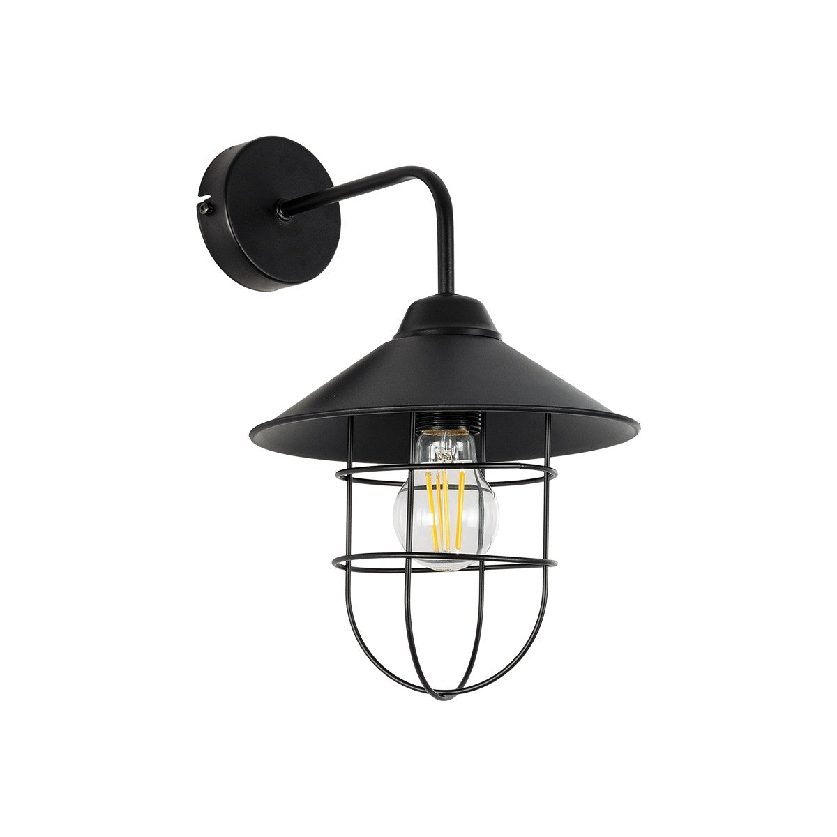 CAGE 203-0096 Vintage Επιτοίχιο Φωτιστικό Απλίκα Μονόφωτο 1 x E27 IP20 Μαύρο Πλαστικό - M22 x Π28 x Υ35