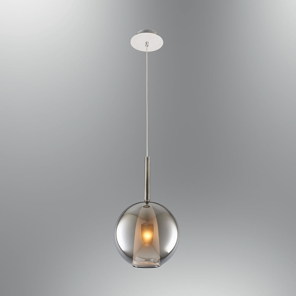 PDC 4020-1 CR 1/Φ ΓΥΑΛΙΝΟ ΜΠΑΛΑΚΙ ΧΡΩΜΙΟ 1xΕ14 Φ25x(42-120)