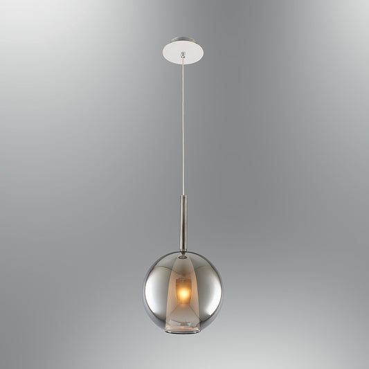 PDC 4020-1 CR 1/Φ ΓΥΑΛΙΝΟ ΜΠΑΛΑΚΙ ΧΡΩΜΙΟ 1xΕ14 Φ25x(42-120)