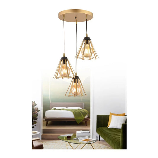 PDT 1255-3 AB 3/Φ ΤΡΙΓΩΝΑ ΣΕ ΡΟΖΕΤΑ 3xΕ27 Φ24x80