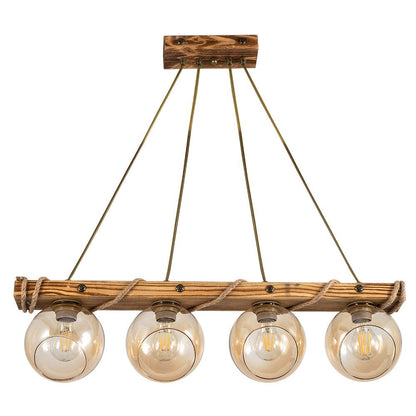 PDT 2059-4 4/Φ ΞΥΛΙΝΗ ΡΑΓΑ ΣΧΟΙΝΙ ΓΥΑΛΙΑ ΜΕΛΙ 4xΕ27 75x15x103