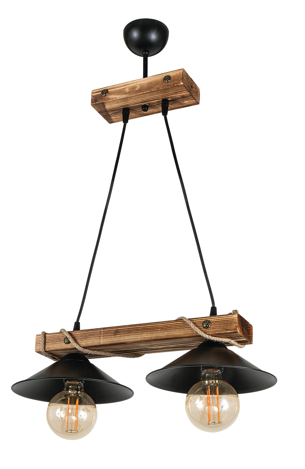 PDT 2060-2 ΡΑΓΑ ΞΥΛΙΝΗ ΜΕ ΚΑΜΠΑΝΑ ΚΑΠΕΛΟ 2xΕ27 50x23x77