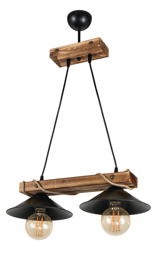 PDT 2060-2 ΡΑΓΑ ΞΥΛΙΝΗ ΜΕ ΚΑΜΠΑΝΑ ΚΑΠΕΛΟ 2xΕ27 50x23x77