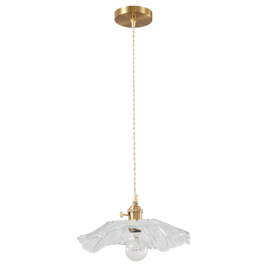 PDC 1488 1/Φ ΚΡΕΜΑΣΤΟ VINTAGE ME ΓΥΑΛΙ ΛΟΥΛΟΥΔΙ 1xΕ27 Φ28x70