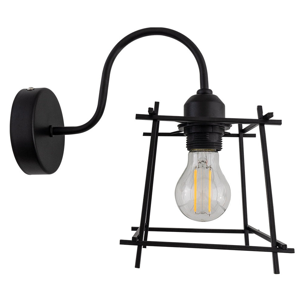 WLC 305 BK ΑΠΛΙΚΑ ΤΕΤΡΑΓΩΝΗ ΜΑΥΡΗ 1xΕ27 27x28εκ