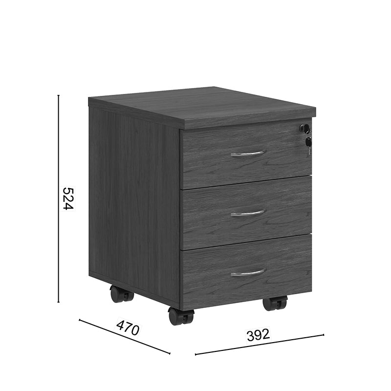 Fesialo Wenge Professional Rolling Chest of Drawers 39x47x52.5