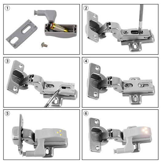 Φωτιστικό Ντουλάπας LED για Μεντεσέ με Διακόπτη On/Off Κουμπωτό με Μπαταρία (συμπεριλαμβάνεται) Θερμό Λευκό 3000K 07031