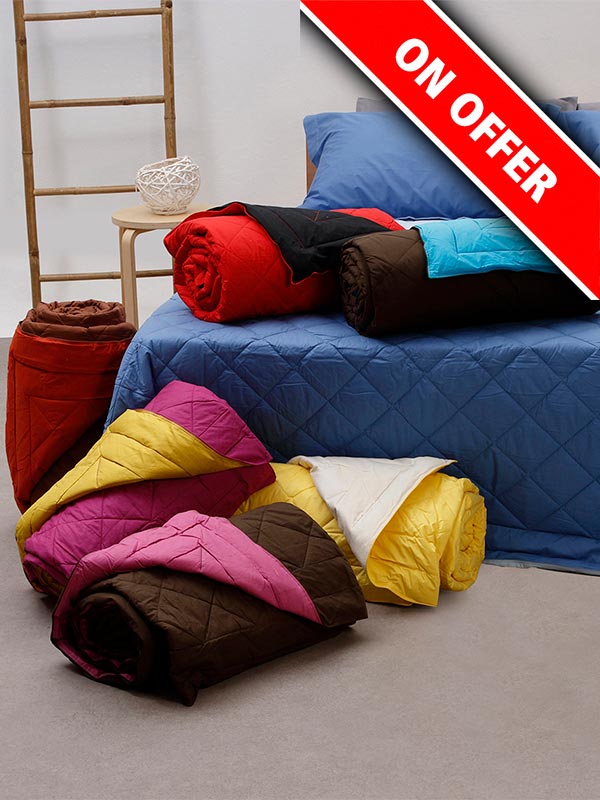 Κουβερλί Percale Μονόχρωμο Brown/Pink Υπέρδιπλο 220x240εκ