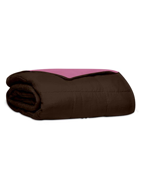Κουβερλί Percale Μονόχρωμο Brown/Pink Υπέρδιπλο 220x240εκ