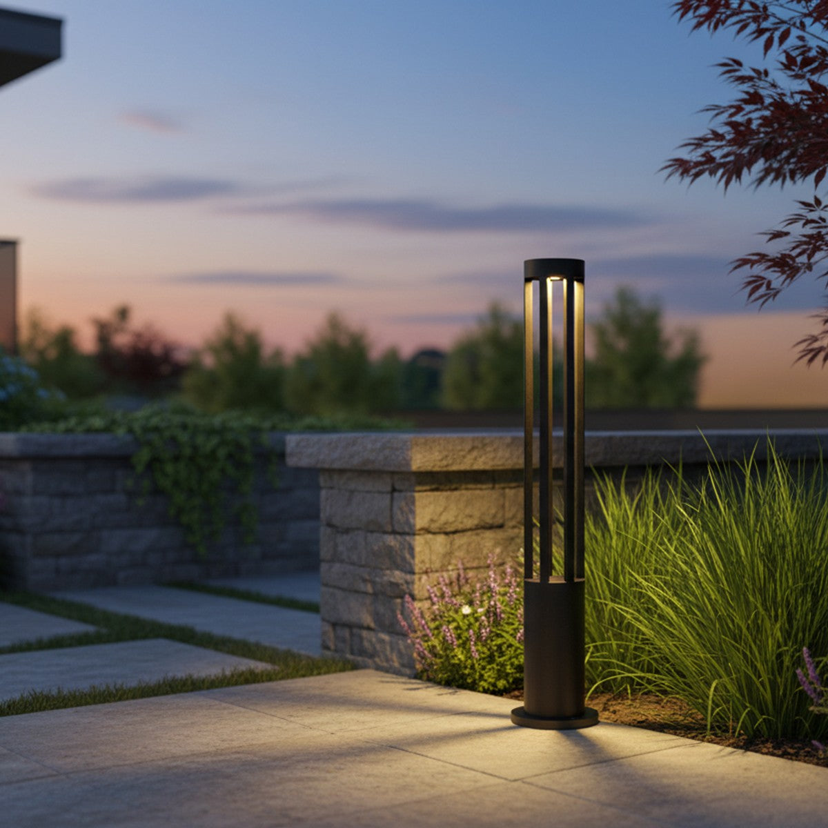 GREMO KLV-101-0123 Φωτιστικό Κολωνάκι Κήπου LED 7W 735lm 45° AC 220-240V Αδιάβροχο IP65 Θερμό Λευκό 2700K - Bridgelux COB Chip & TÜV SÜD Driver - Γκρι Ανθρακί Ματ - Μ15.5 x Π15.5 x Υ80