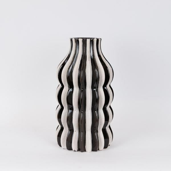 ΒΑΖΟ ΚΕΡΑΜΙΚO ΜΑΥΡΟ-ΛΕΥΚΟ 21x21x38