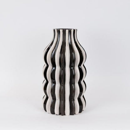 ΒΑΖΟ ΚΕΡΑΜΙΚO ΜΑΥΡΟ-ΛΕΥΚΟ 21x21x38