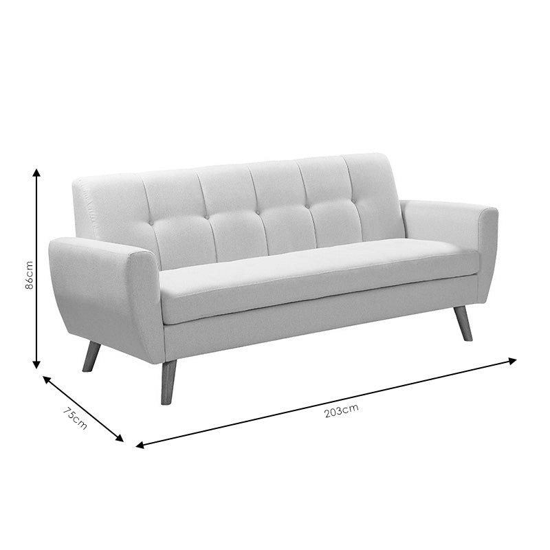 Καναπές Decency 3θέσιος Ύφασμα Μπεζ 203x75x86