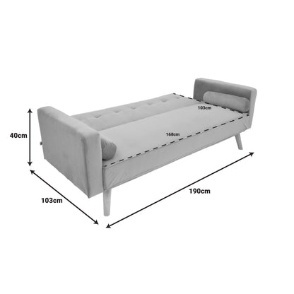 Καναπές-Κρεβάτι Success 3θέσιος Βελούδο σε Μέντα Απόχρωση 190x80x84