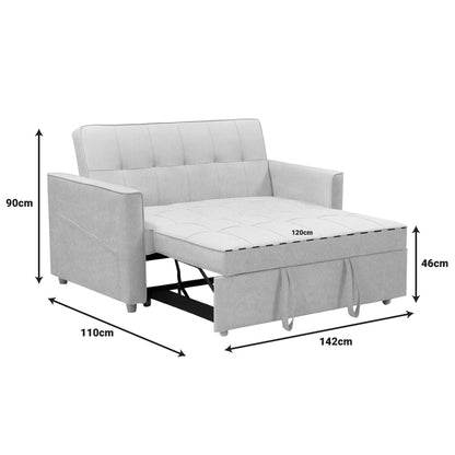 Καναπές-Κρεβάτι Commit 2θέσιος Ύφασμα σε Μπεζ-Γκρι Απόχρωση 142x93x90