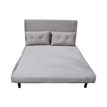 Καναπές-Κρεβάτι Josuane I Διθέσιος Βελούδο σε Γκρι Απόχρωση 122x80x81