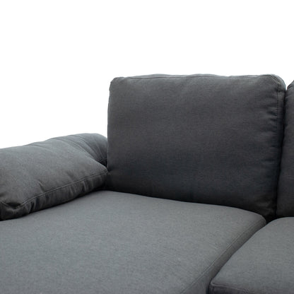 Γωνιακός Καναπές Cohen με Δεξιά Γωνία Ύφασμα σε Ανθρακί Απόχρωση-Πόδι Μαύρο Μέταλλο 240x159x83