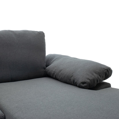 Γωνιακός Καναπές Cohen με Αριστερή Γωνία Ύφασμα σε Ανθρακί Απόχρωση-Πόδι Μαύρο Μέταλλο 240x159x83