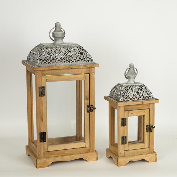 S/2 ΦΑΝΑΡΙΑ ΜΕΤΑΛΛΙΚA-ΞΥΛΙΝΑ ΓΚΡΙ 22x22x54.5 / 14.5x14.5x37.5