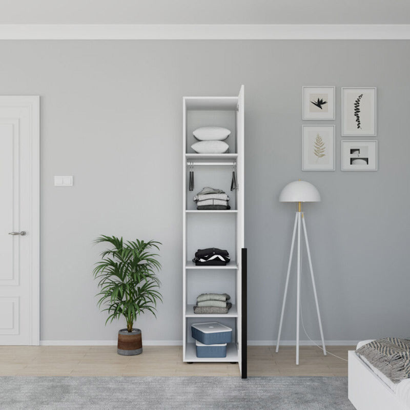 Ντουλάπα Στήλη Oryana με Ράφια σε Λευκή Diamont Απόχρωση 45x62x210