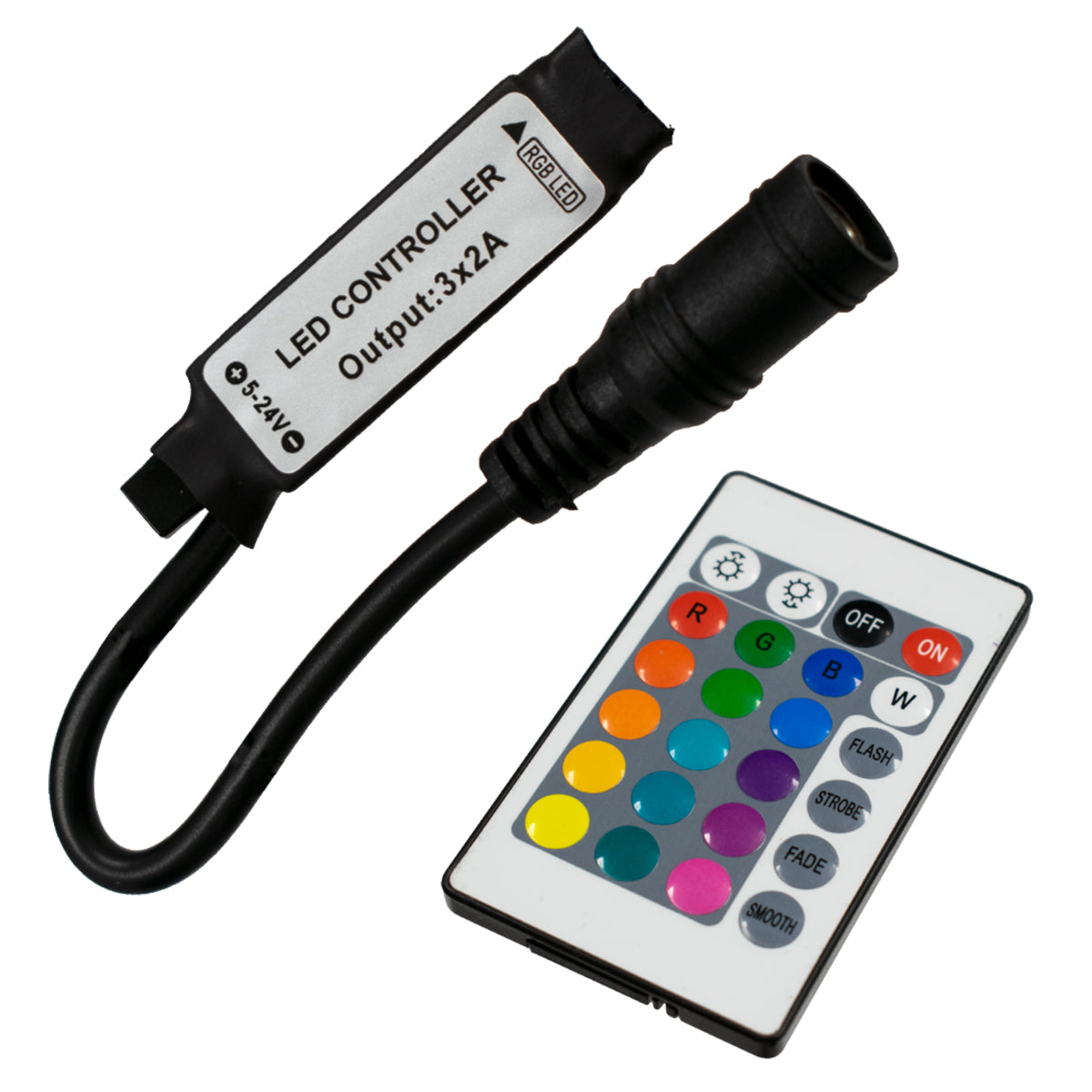 73402 Ασύρματος LED RGB Controller με Χειριστήριο IR 5v (30w) 12v (72w) 24v (144w)