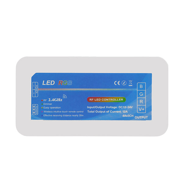 Ασύρματος LED RGB Controller με Χειριστήριο Τοίχου Αφής 2.4G RF 12v (144w) - 24v (288w) DC για Ένα Group 04051