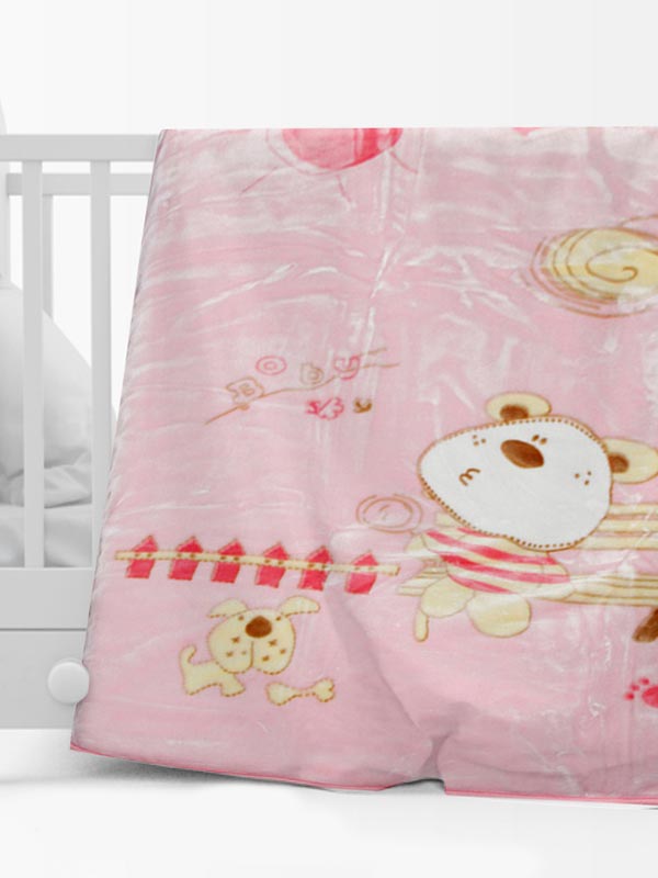 Κουβέρτα Βελουτέ Κούνιας 1000 Pink 110x140εκ