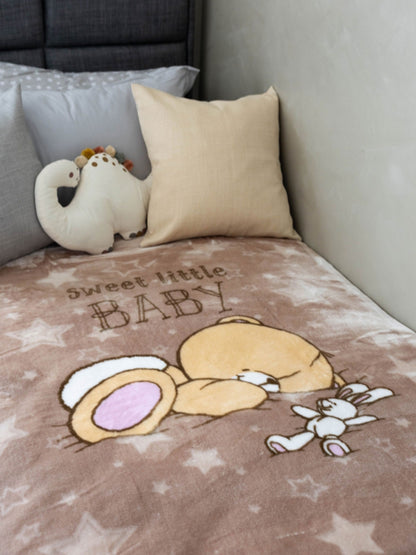 Κουβέρτα Βελουτέ Κούνιας 1550 Brown 110x140εκ