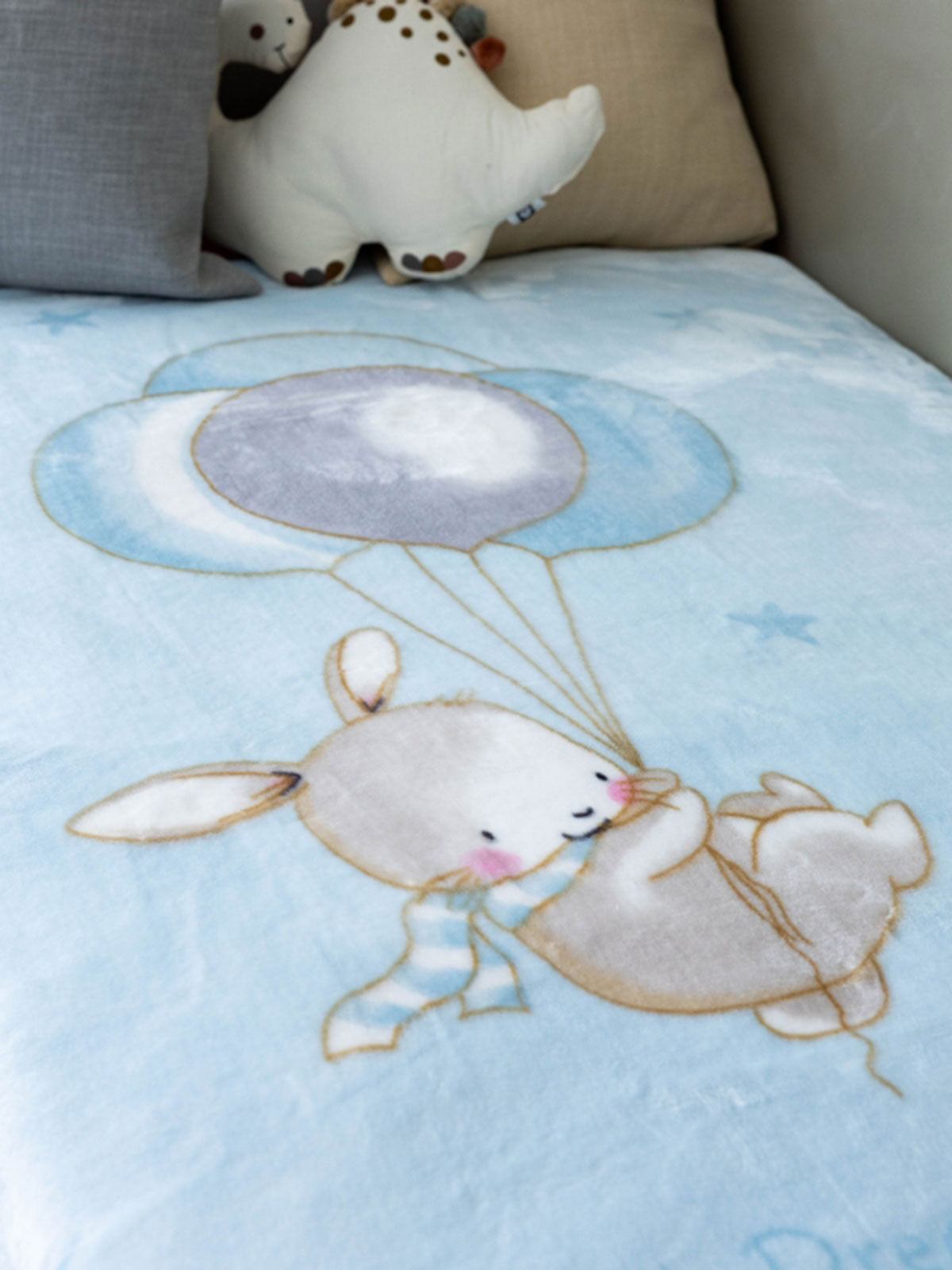 Κουβέρτα Βελουτέ Κούνιας 1546 Blue 110x140εκ