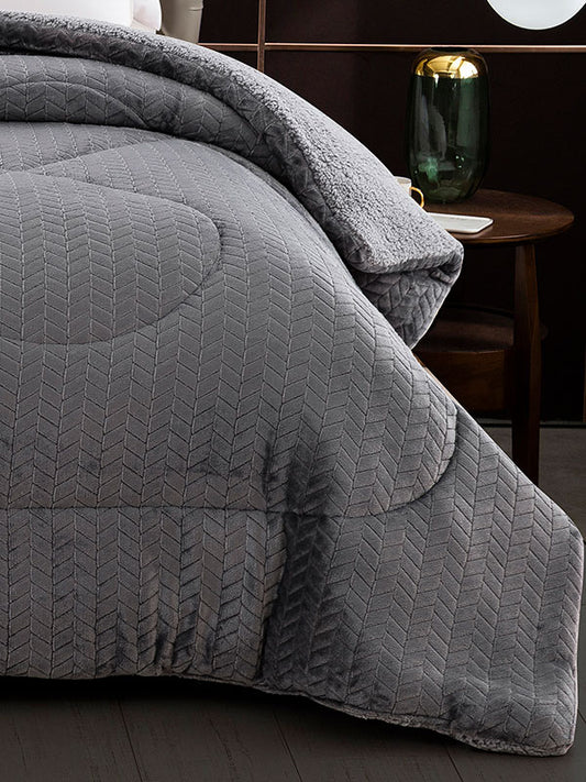 Κουβερτοπάπλωμα Neda Grey Υπέρδιπλο 220x240εκ