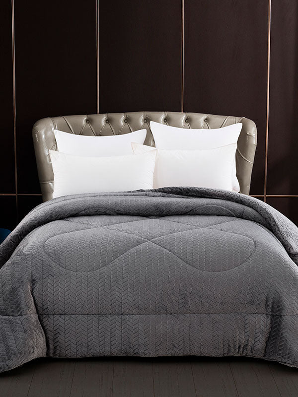 Κουβερτοπάπλωμα Neda Grey Υπέρδιπλο 220x240εκ