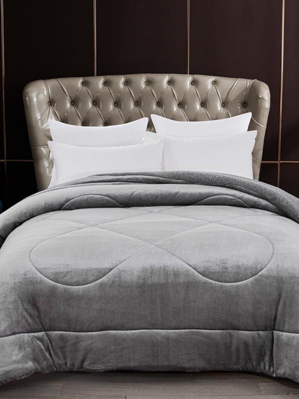 Κουβερτοπάπλωμα Coral Light Grey Υπέρδιπλο 220x240εκ