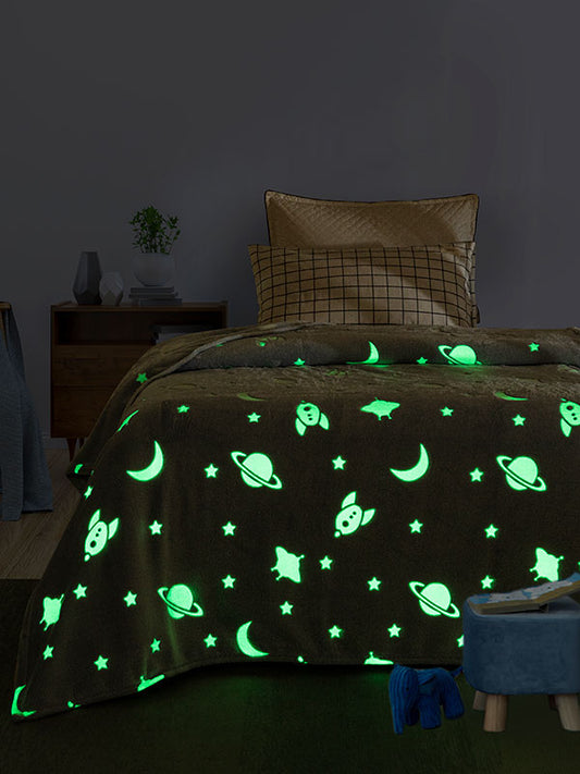 Κουβέρτα Φωσφοριζέ Μονή Space Blue Μονή 160x220εκ