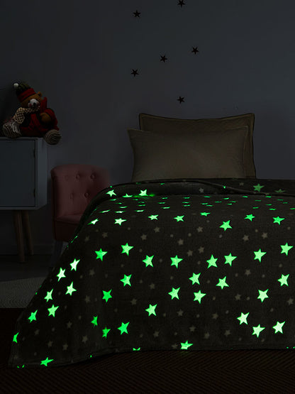 Κουβέρτα Φωσφοριζέ Μονή Stars Pink Μονή 160x220εκ
