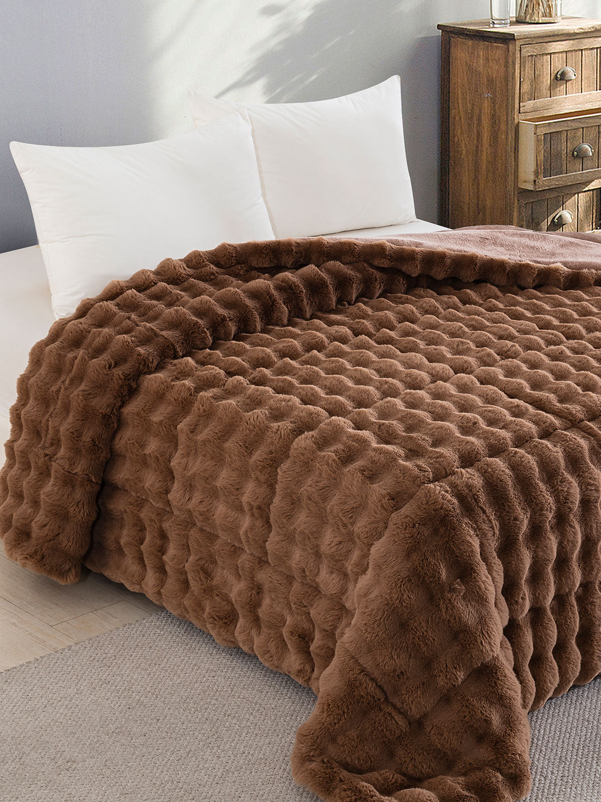 Κουβερτοπάπλωμα Rabbit Mocha King Size 240x250εκ