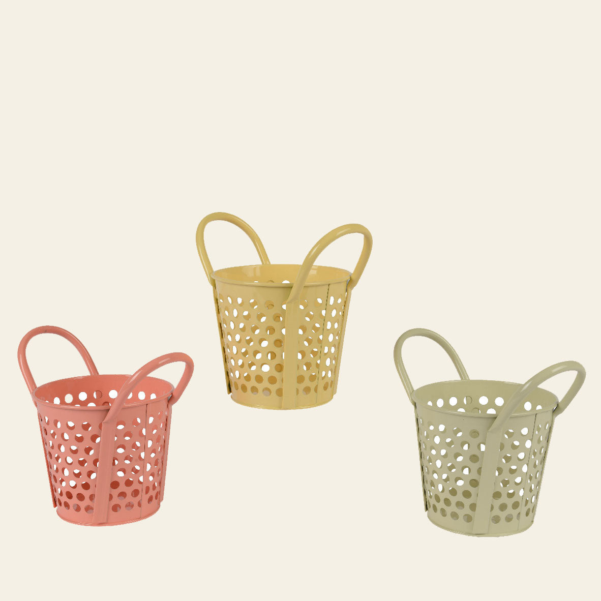 Καλάθι Μεταλλικό με Χερούλι 18x13x17 Κίτρινο