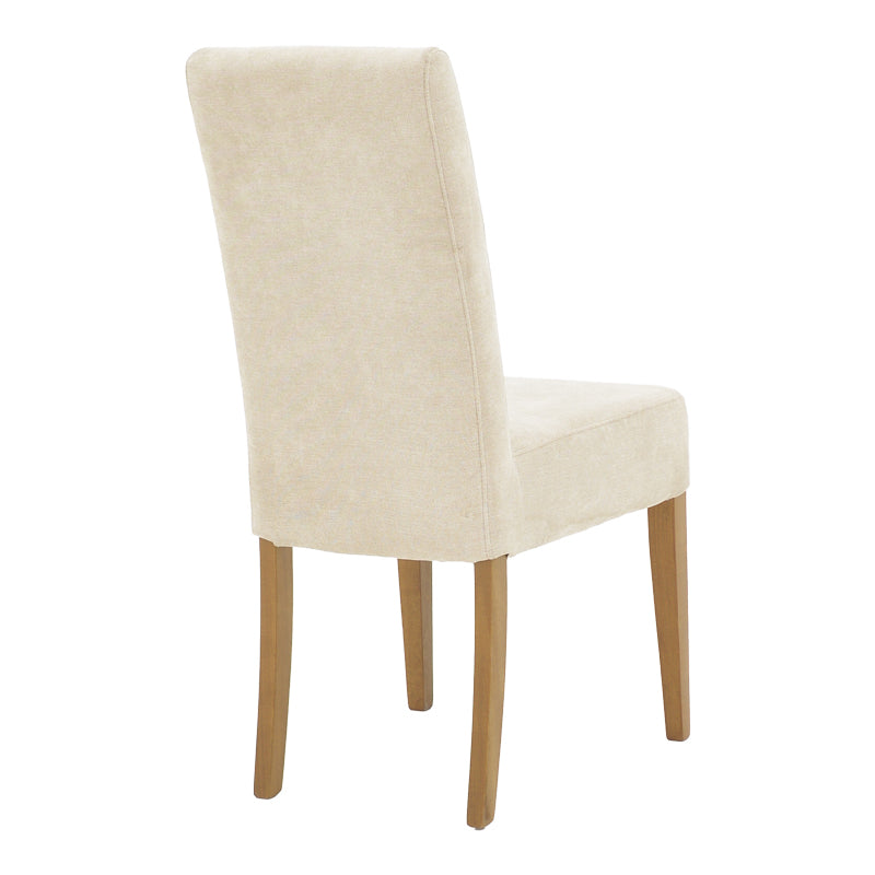 Καρέκλα Ditta Ύφασμα σε Γκρι-Μπεζ Απόχρωση με Πόδι Μασίφ Ξύλο σε Καρυδί Απόχρωση